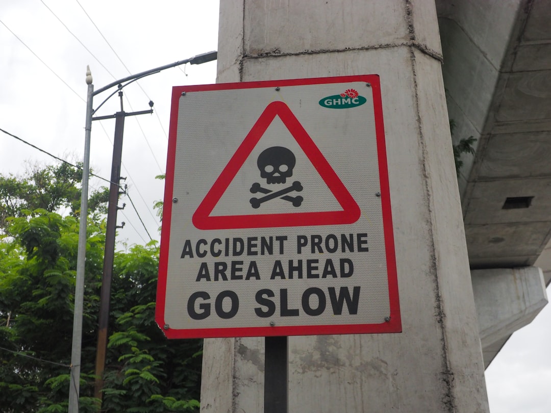 accident prone area ahead go slow signage, Hyderabad