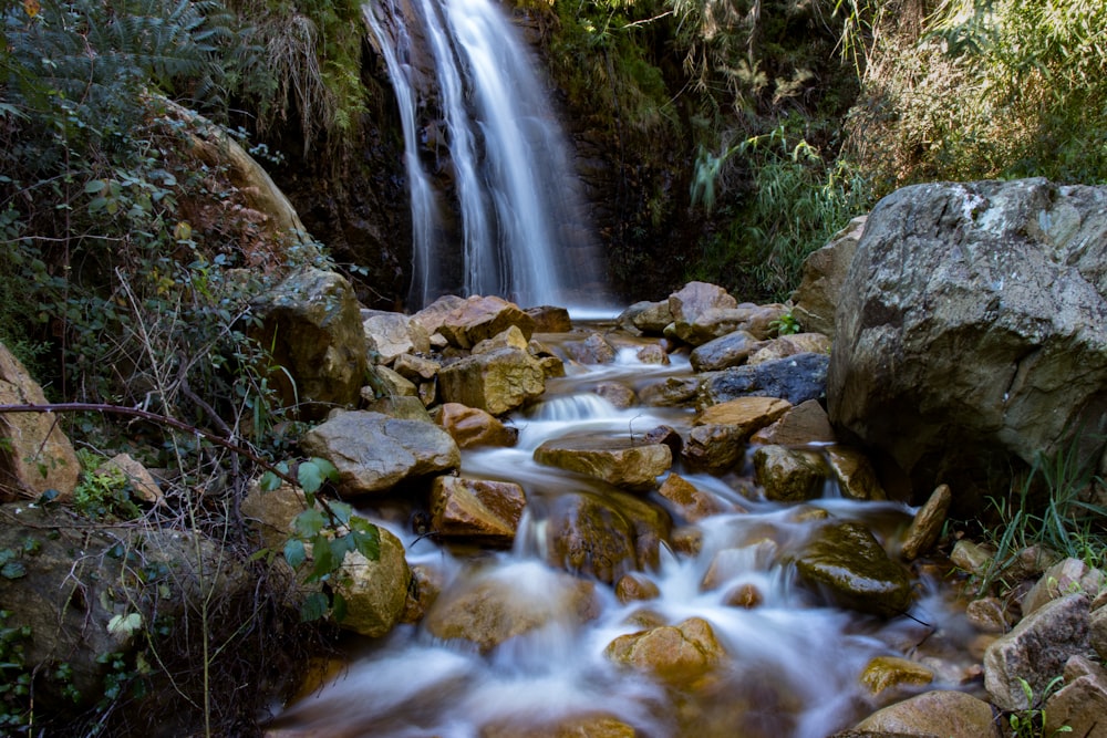 long-exposure photography body of water