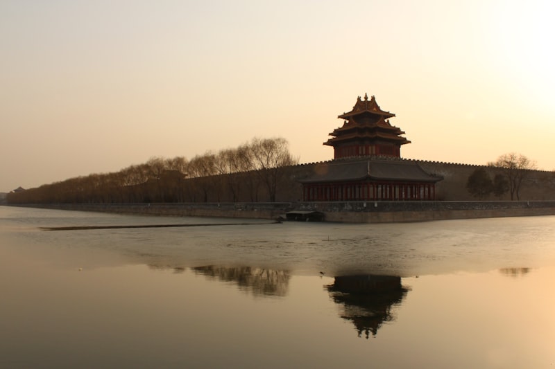 Drum Tower Beijing Central Axis dusk view