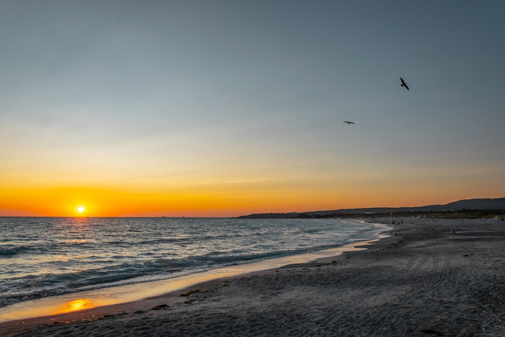 Sonnenuntergang und Gewässer