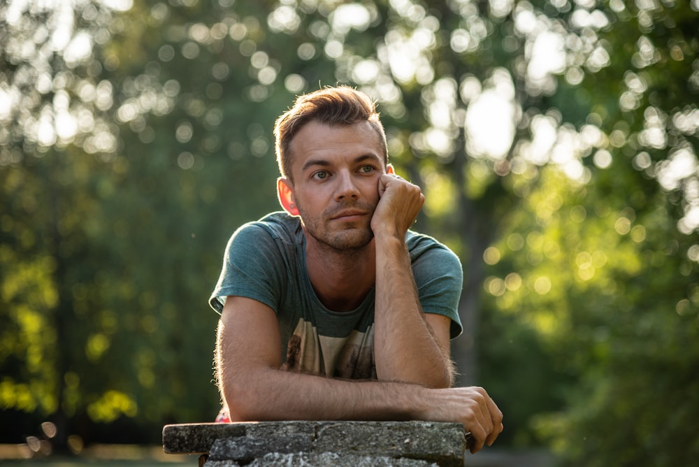 bokeh photography of man