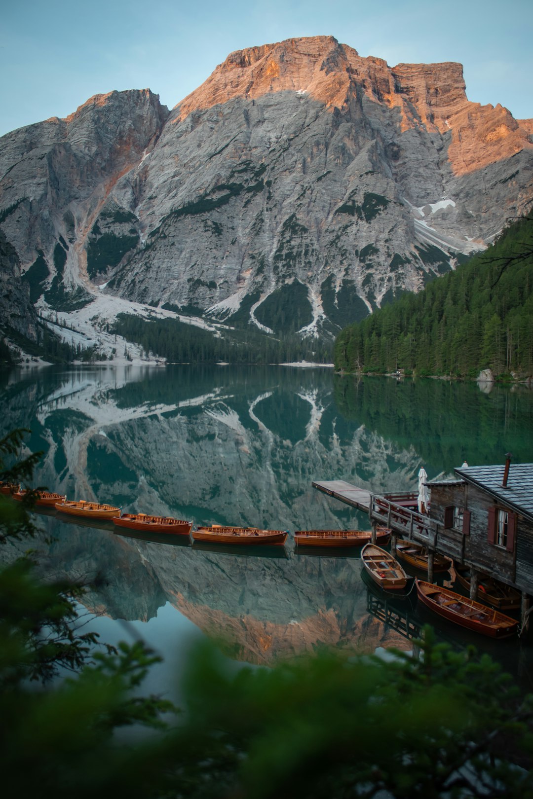 body of water and wooden boats