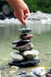 assorted-color pile of stones