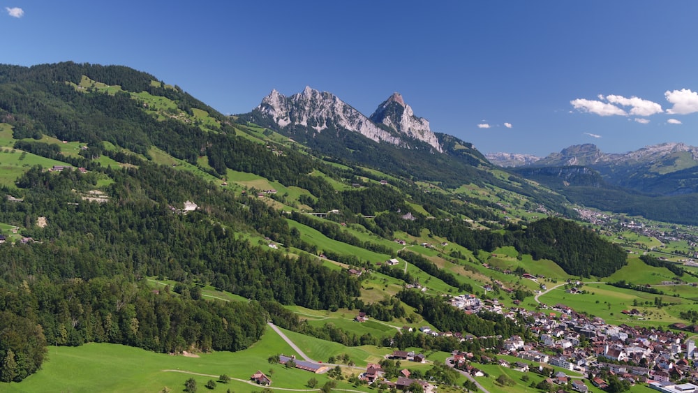 houses near mountain