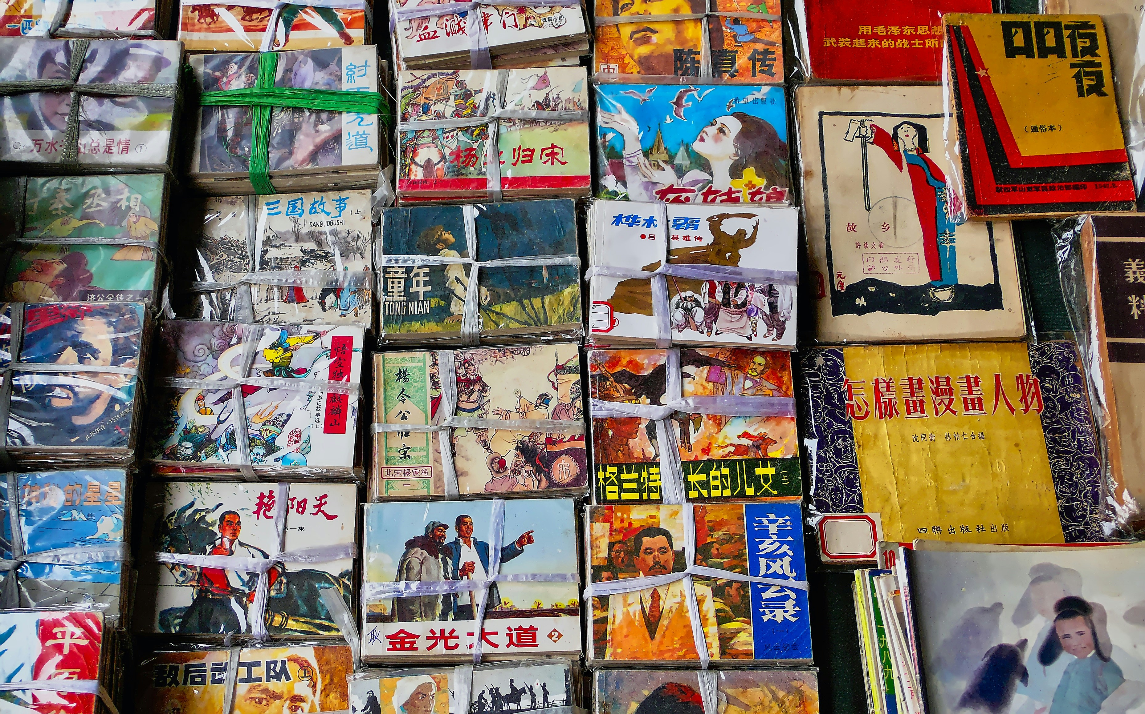 pile of assorted-title books