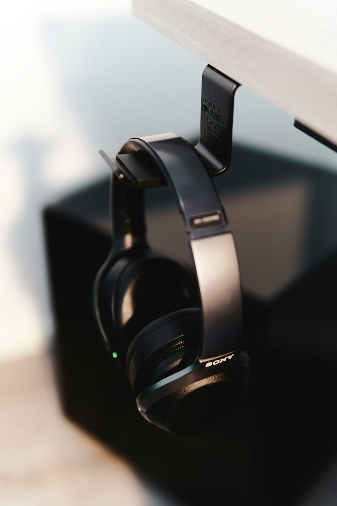 black headphones