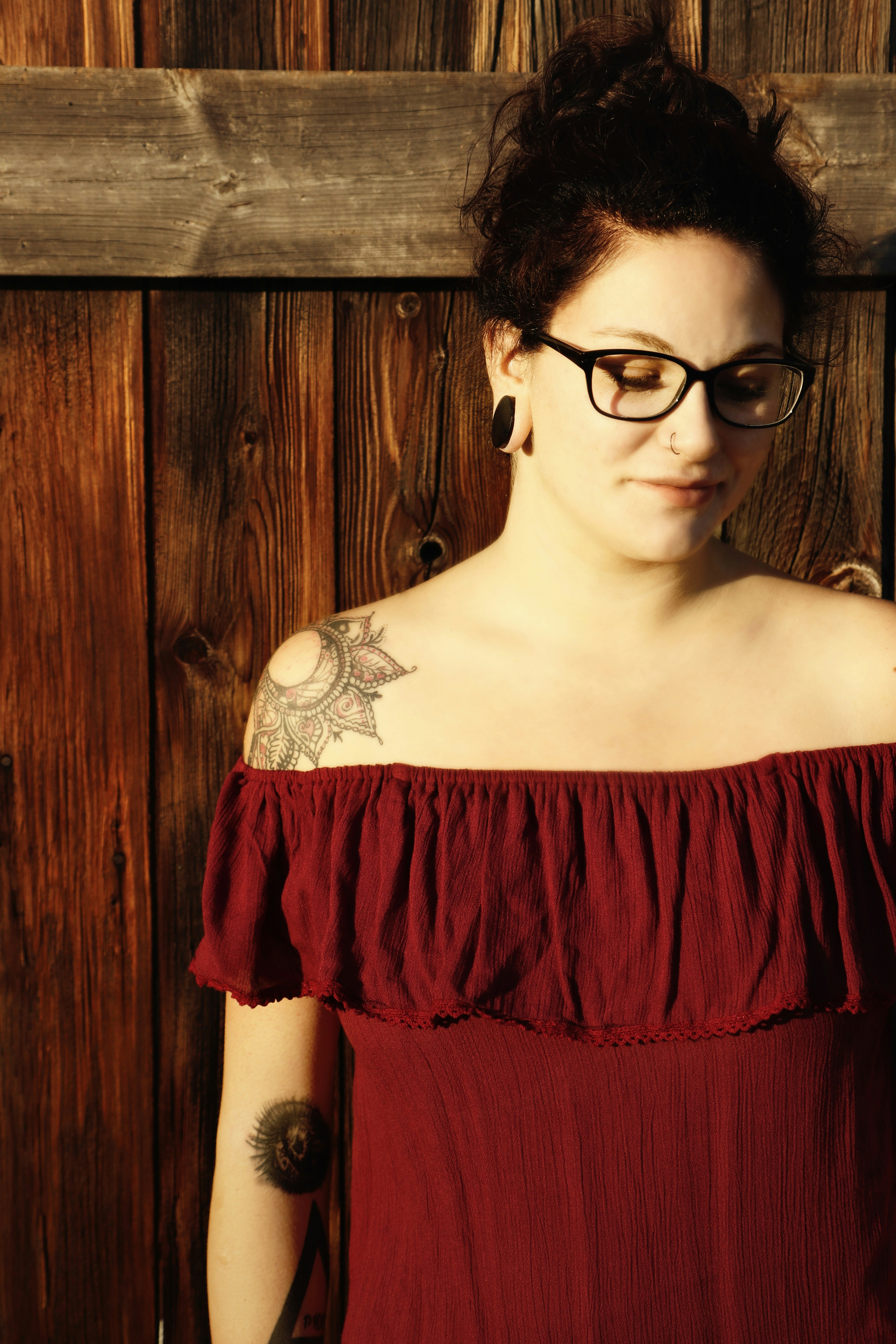 a woman over 50 wearing an updo