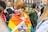 woman with rainbow cape