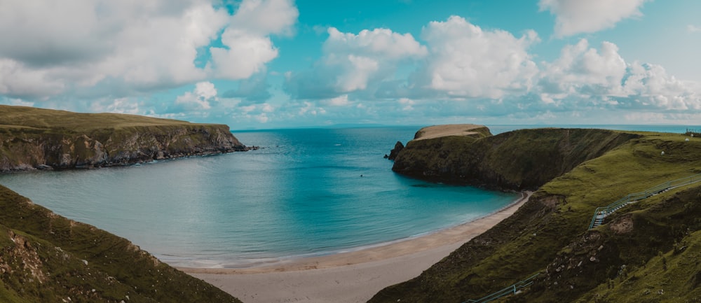 landscape photo of ocean under cloudy sky