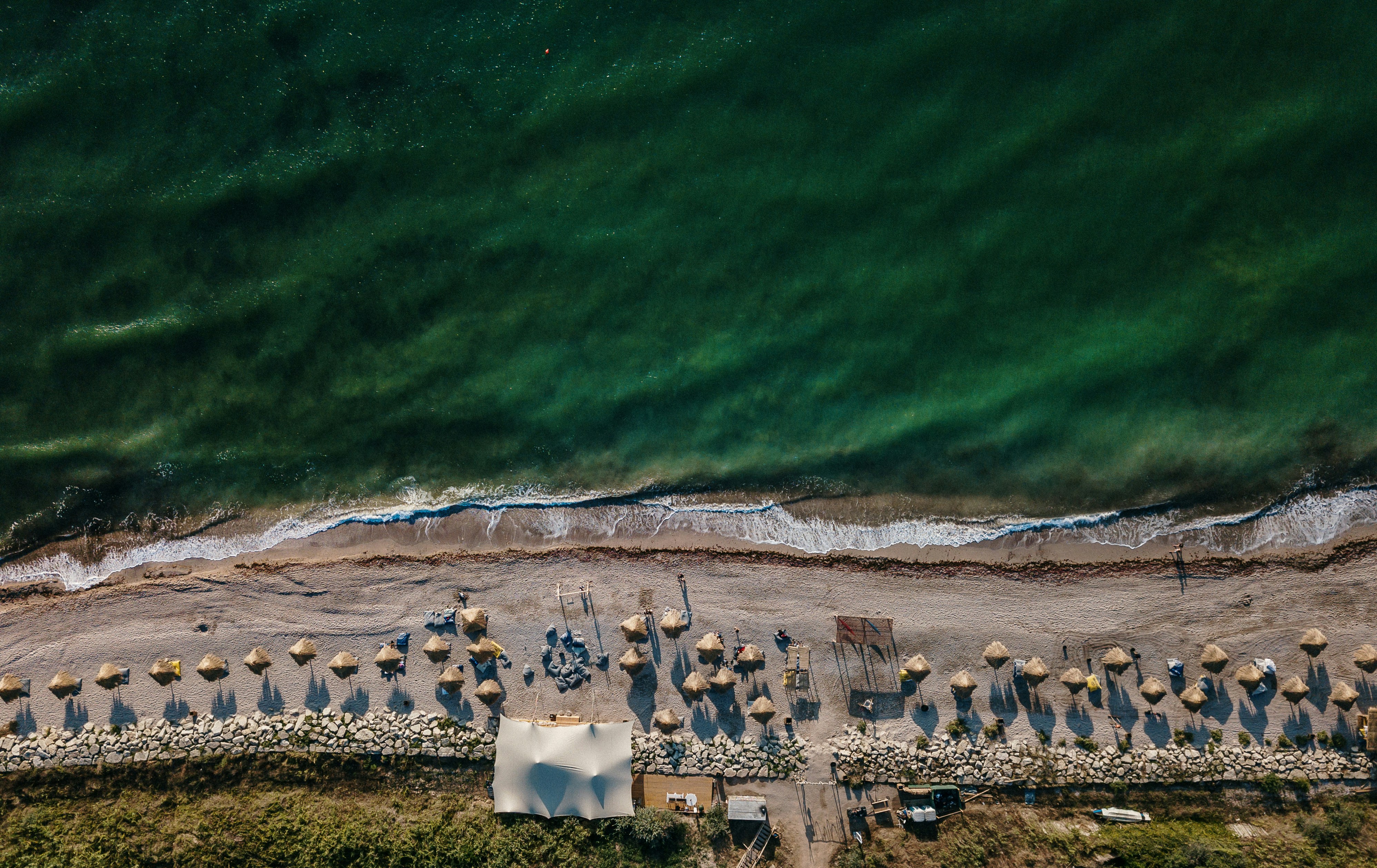 aerial view of seashore
