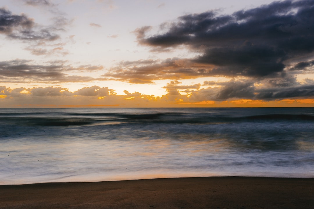 calm sea during golden hour