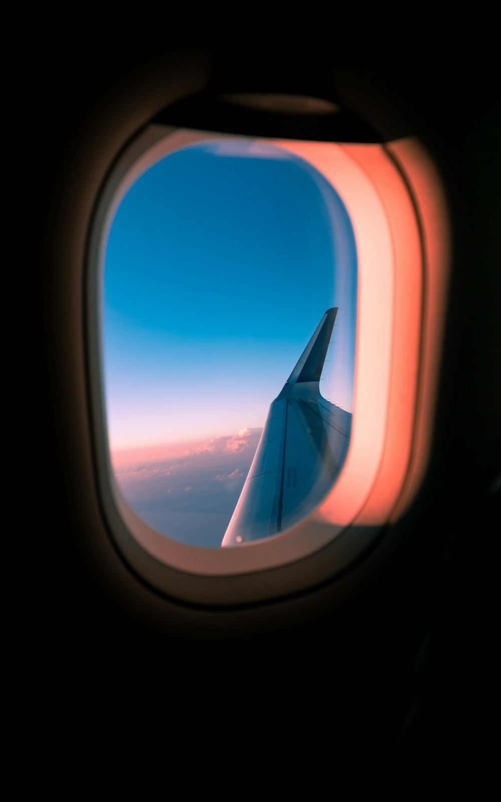 closeup photo of airplane wing
