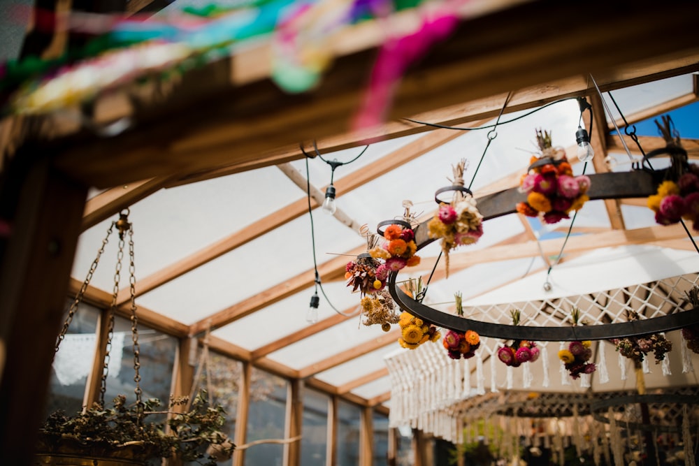 brown wooden canopy