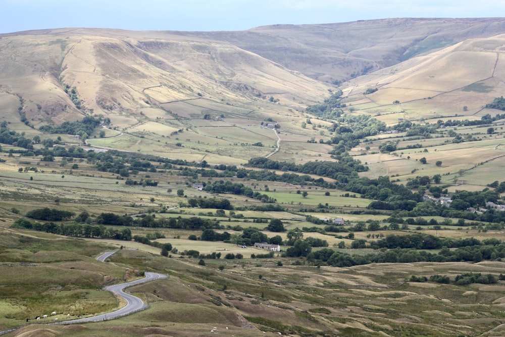 aerial photograph of steppe