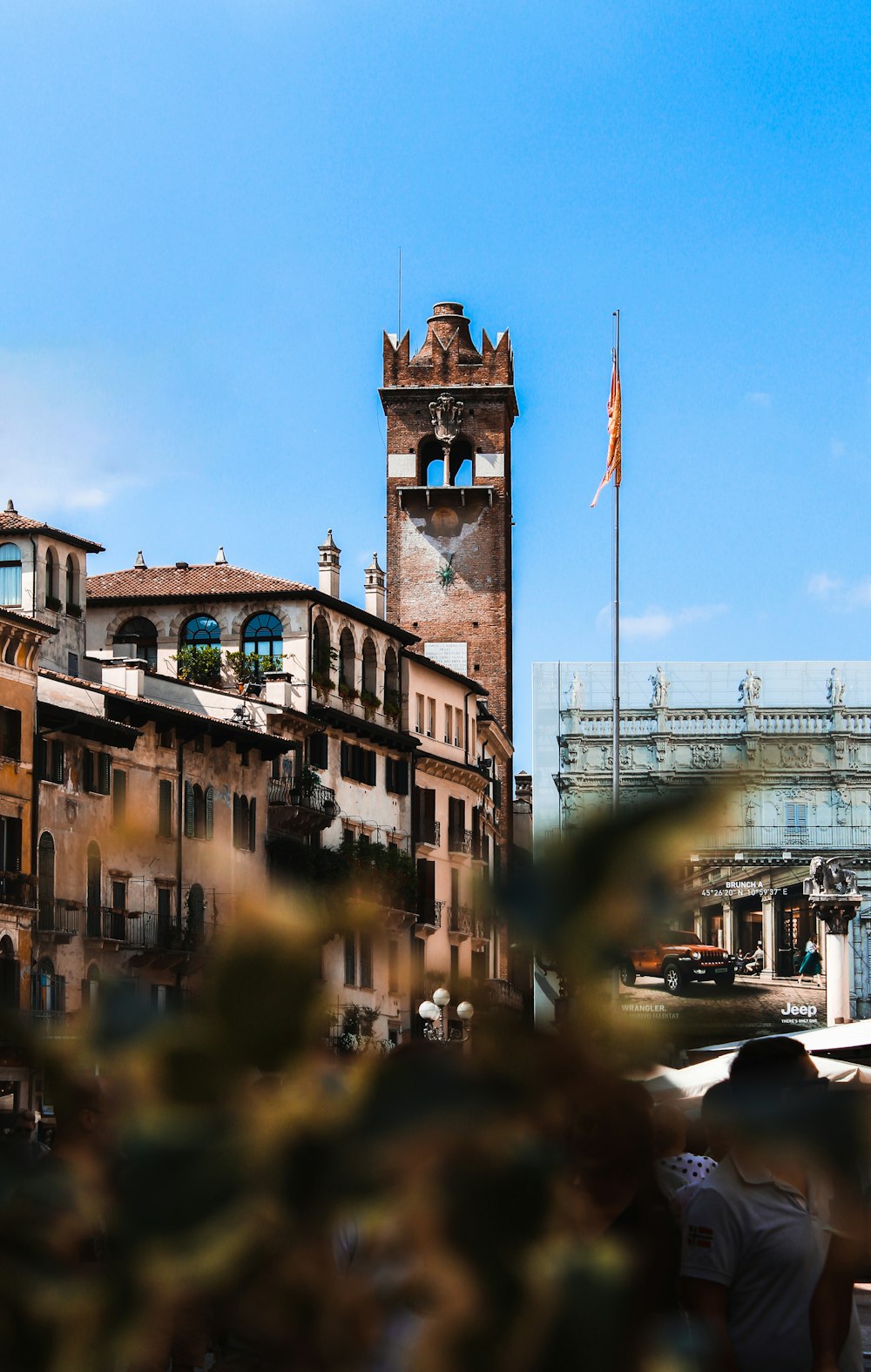 selective photo of brown concrete building