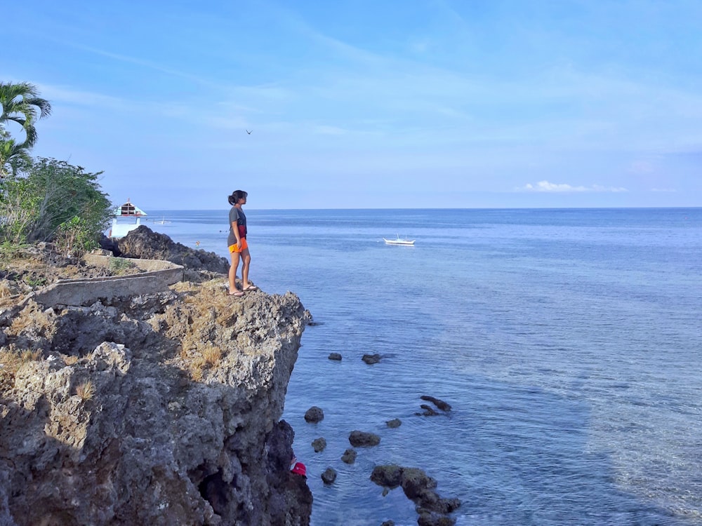 woman on cliff