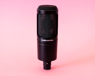 black Audio-Technica condenser microphone