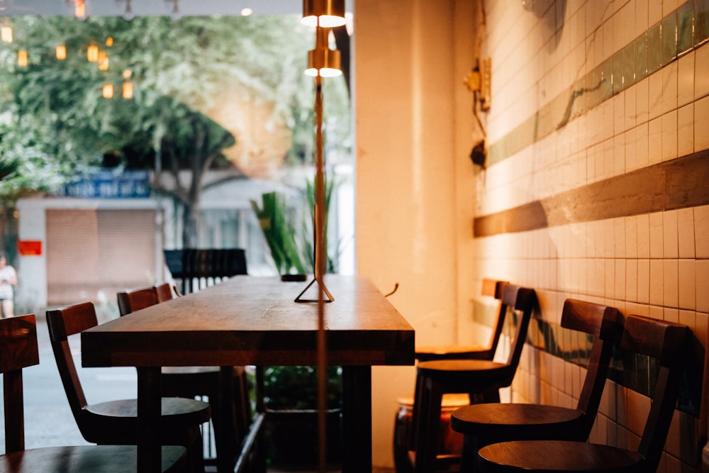 empty dining set inside eatery