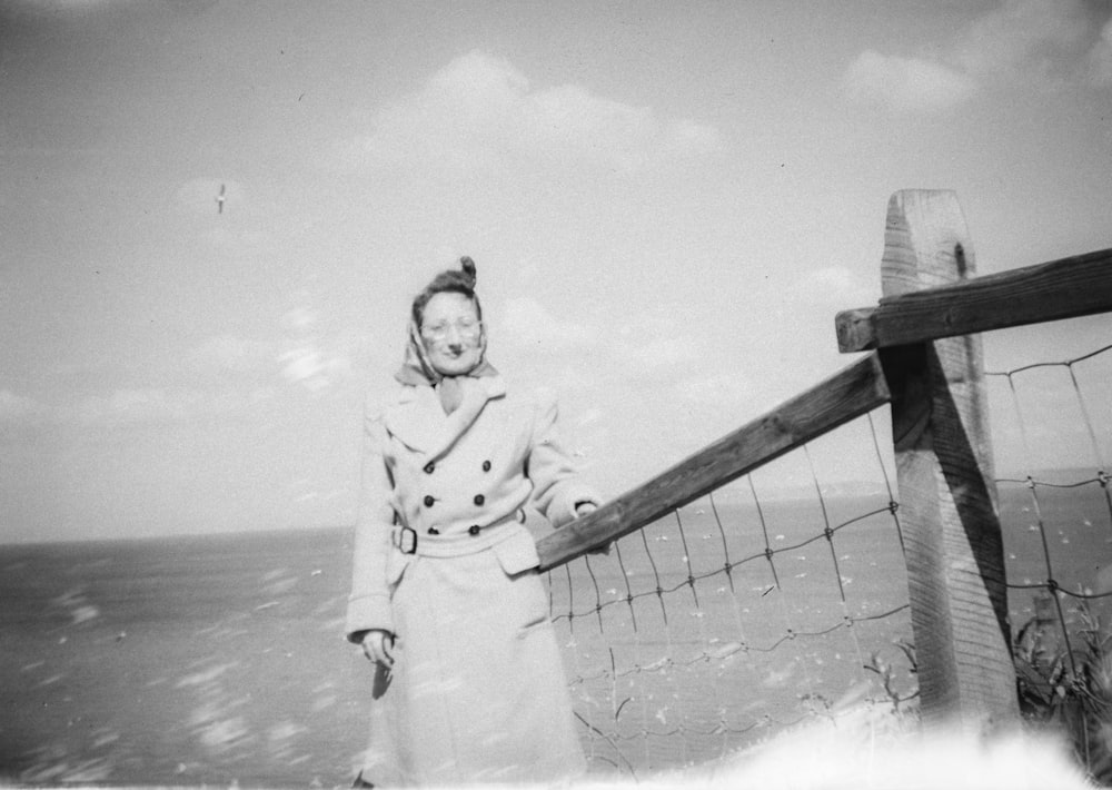 woman standing near dock