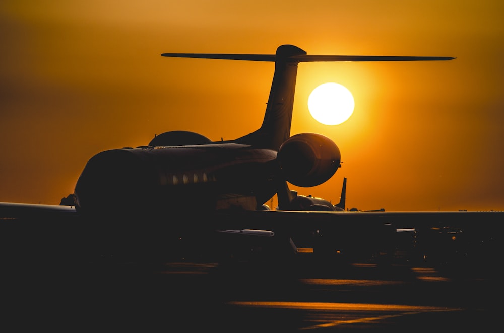 silhouette of airplane