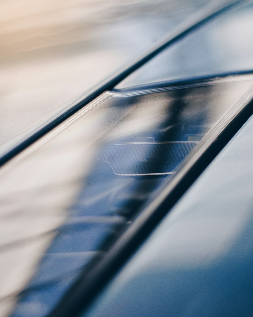 a close up of the hood of a car