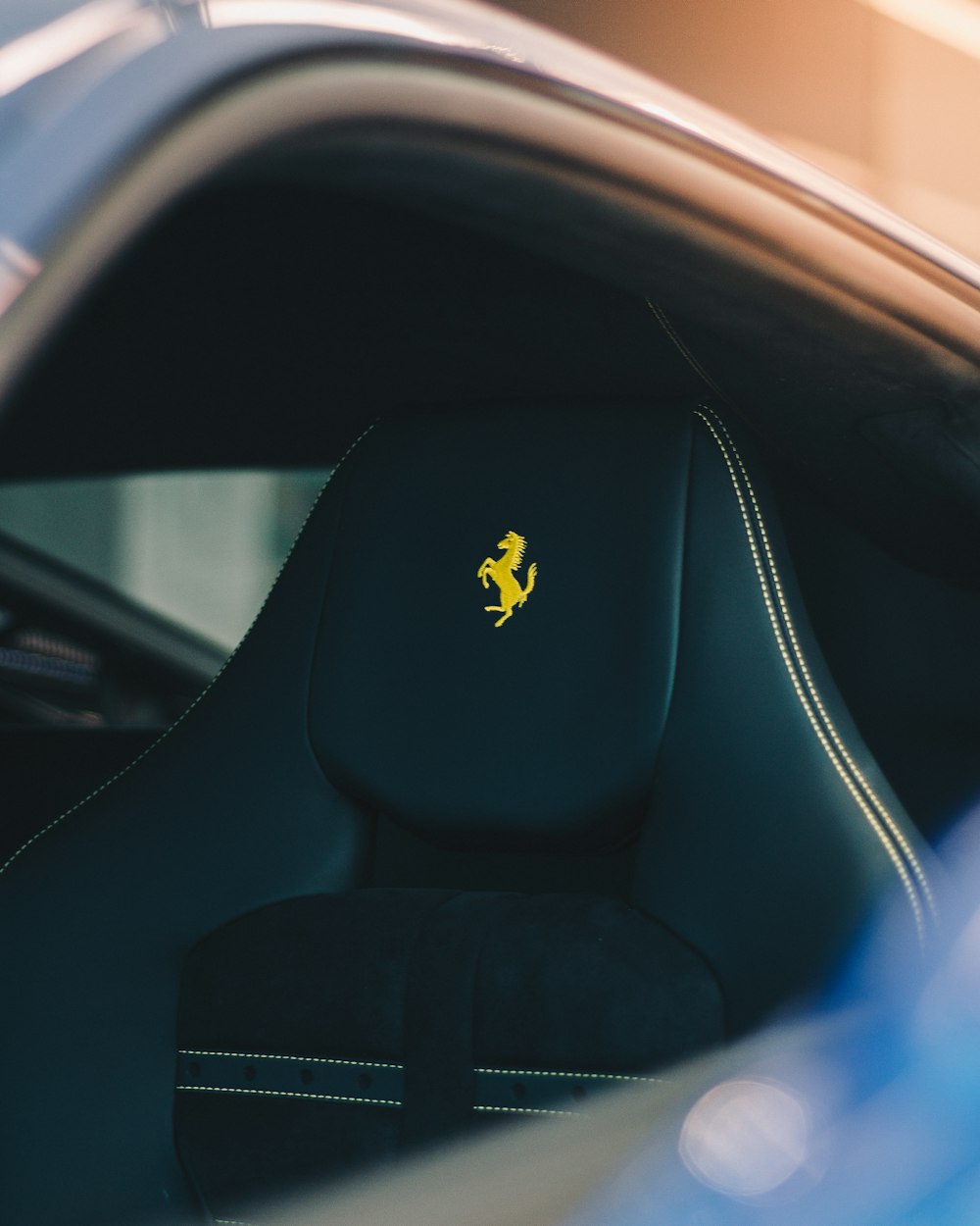 black Ferrari car seat