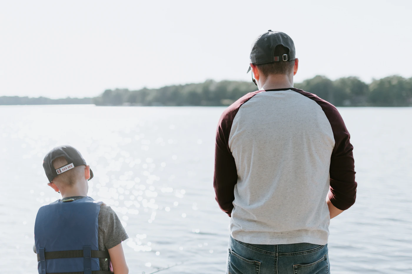 A father and son at the water’s edge. The goal is to get back here, one kept promise at a time.