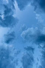 low angle view of blue clouds