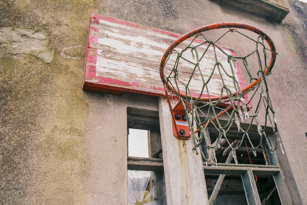 red and white basketball ring