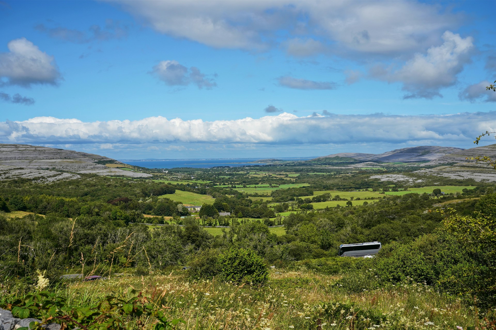 A picturesque landscape featuring a serene plot of land ideal for future real estate development, highlighting its natural beauty.