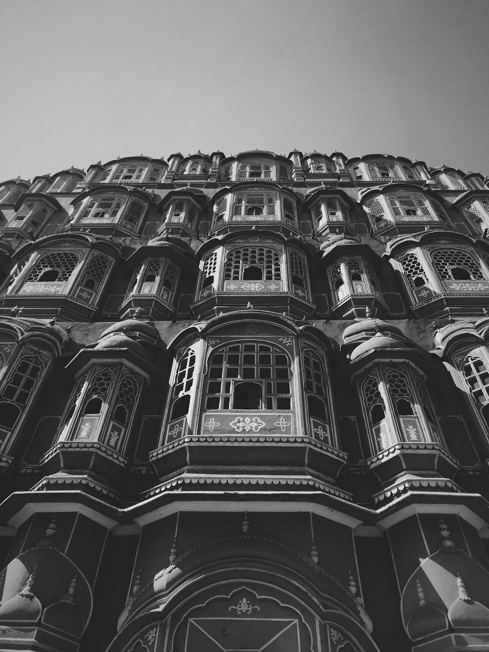 grayscale photography of building