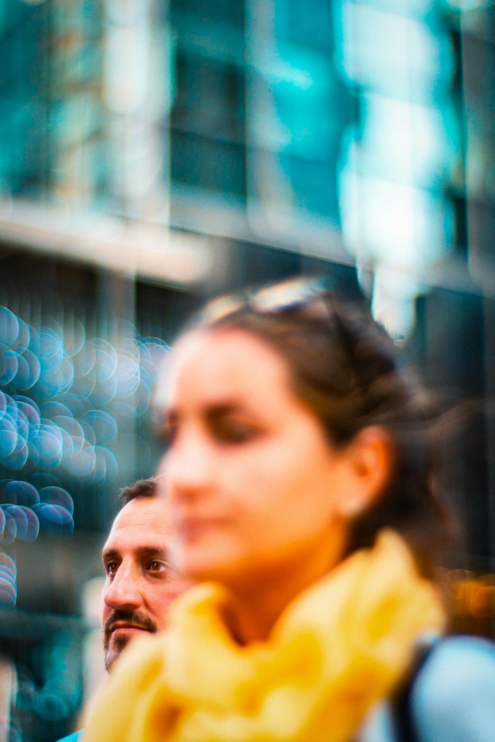 woman wearing yellow scarf