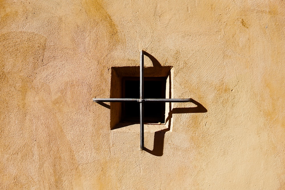 a window in the side of a building