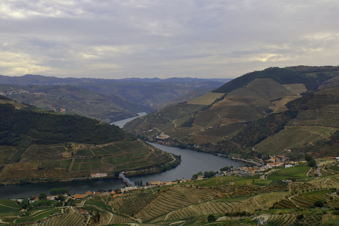 aerial photography of river between mountain,