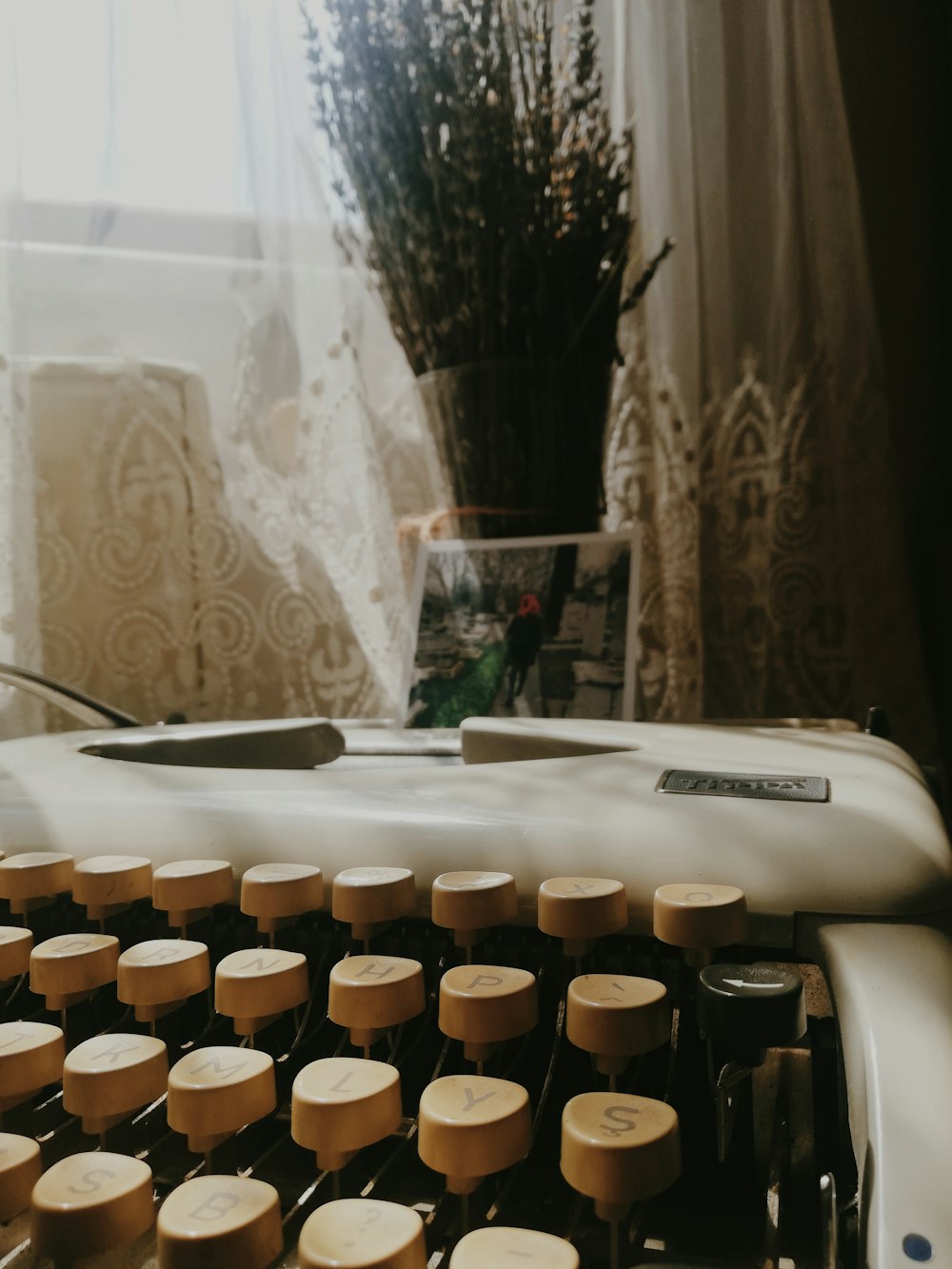 white typewriter