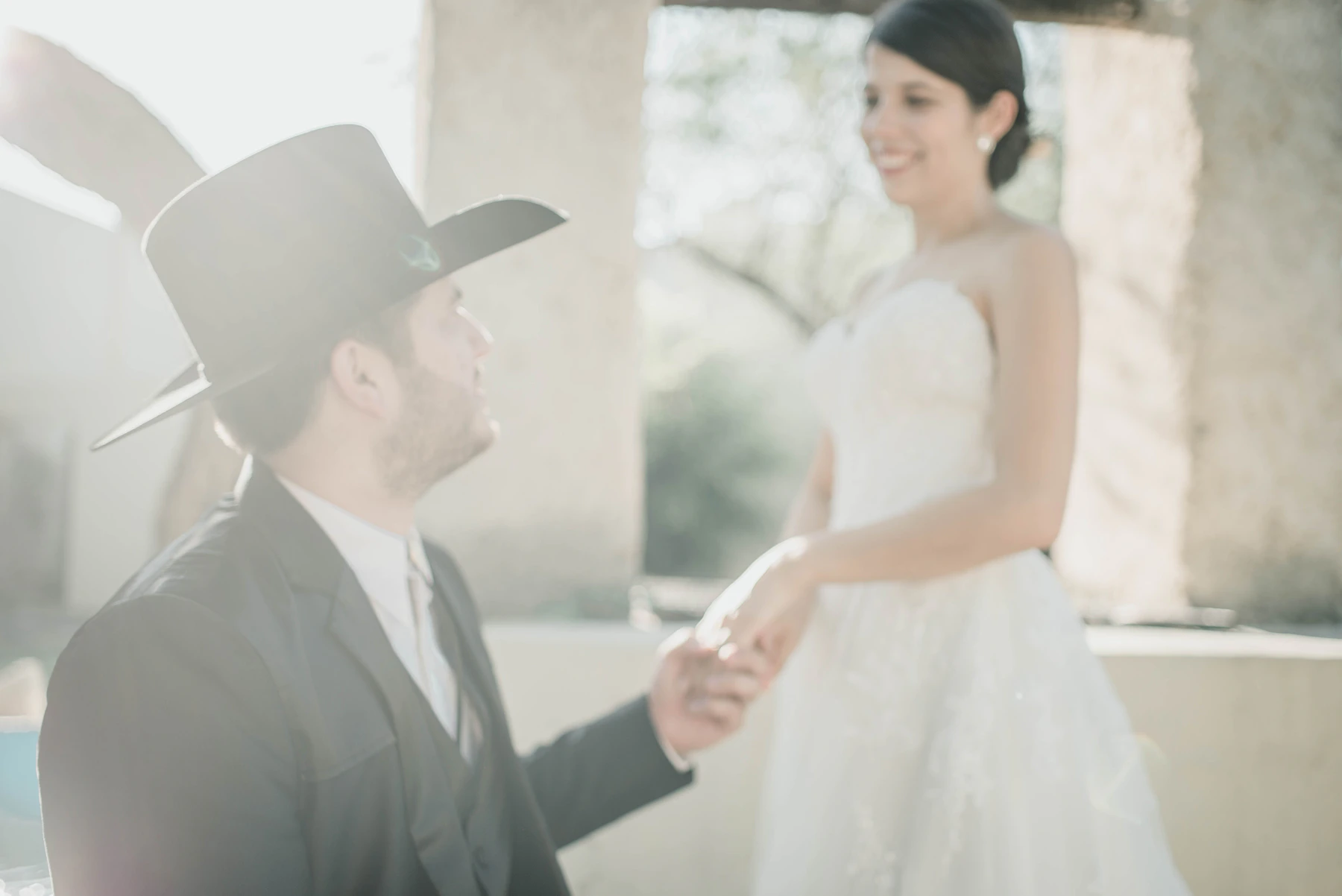 Bride and groom sharing a quiet moment