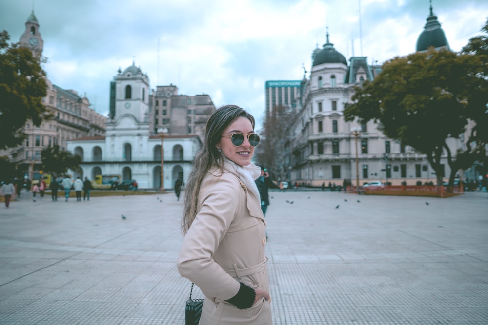 woman standing on streets