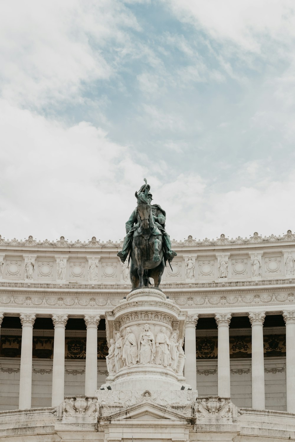 horseman statue near building during daytime