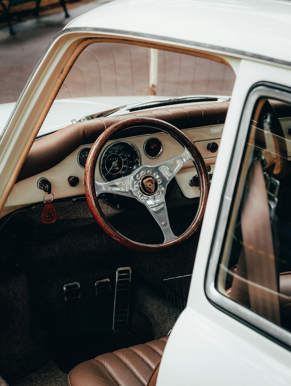 brown steering wheel