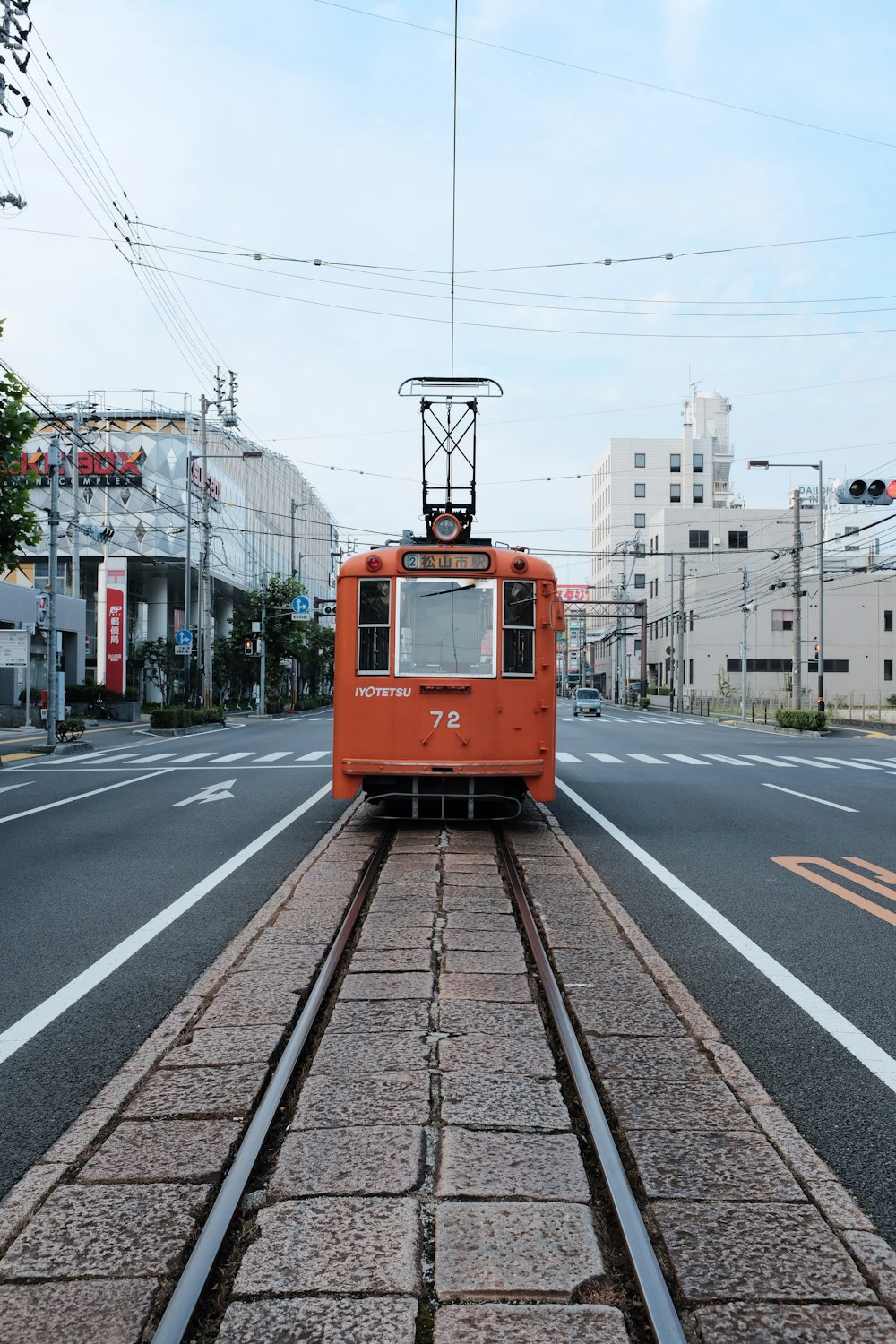 orange train cable car