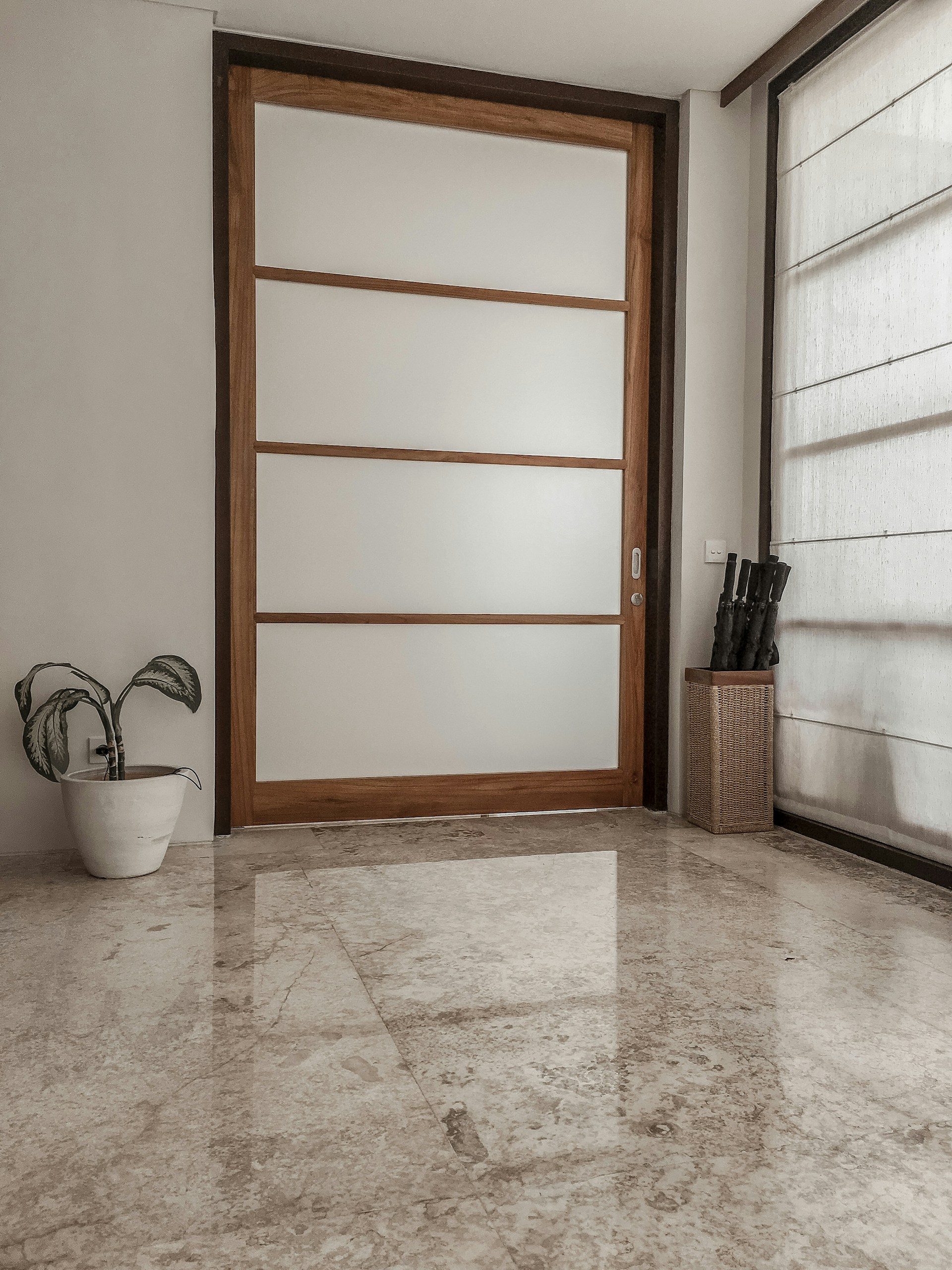 white and brown wooden door