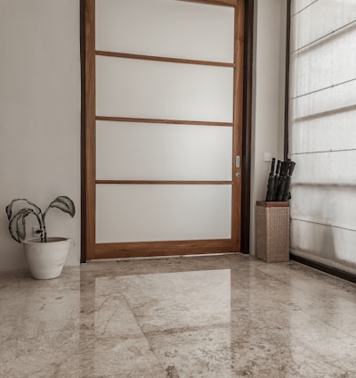 white and brown wooden door