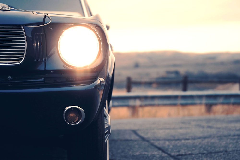 black parked car