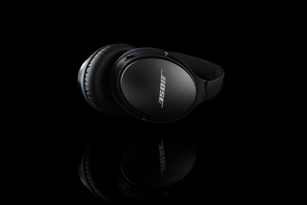 black Bose Bluetooth earphones