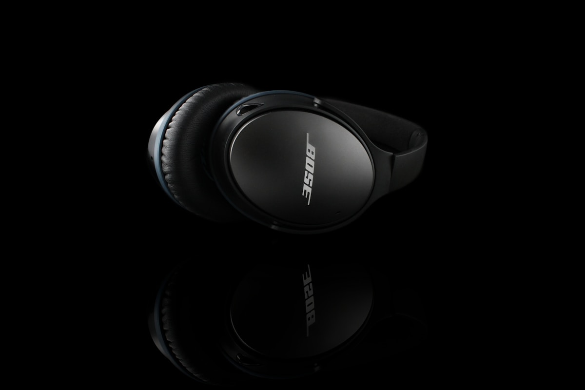 Black Bose Bluetooth earphones