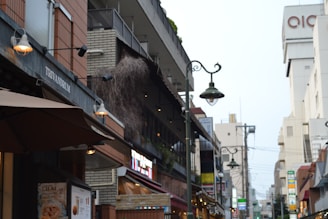 A vibrant street scene in Thiruvananthapuram showcasing traditional Kerala architecture with lush greenery.
