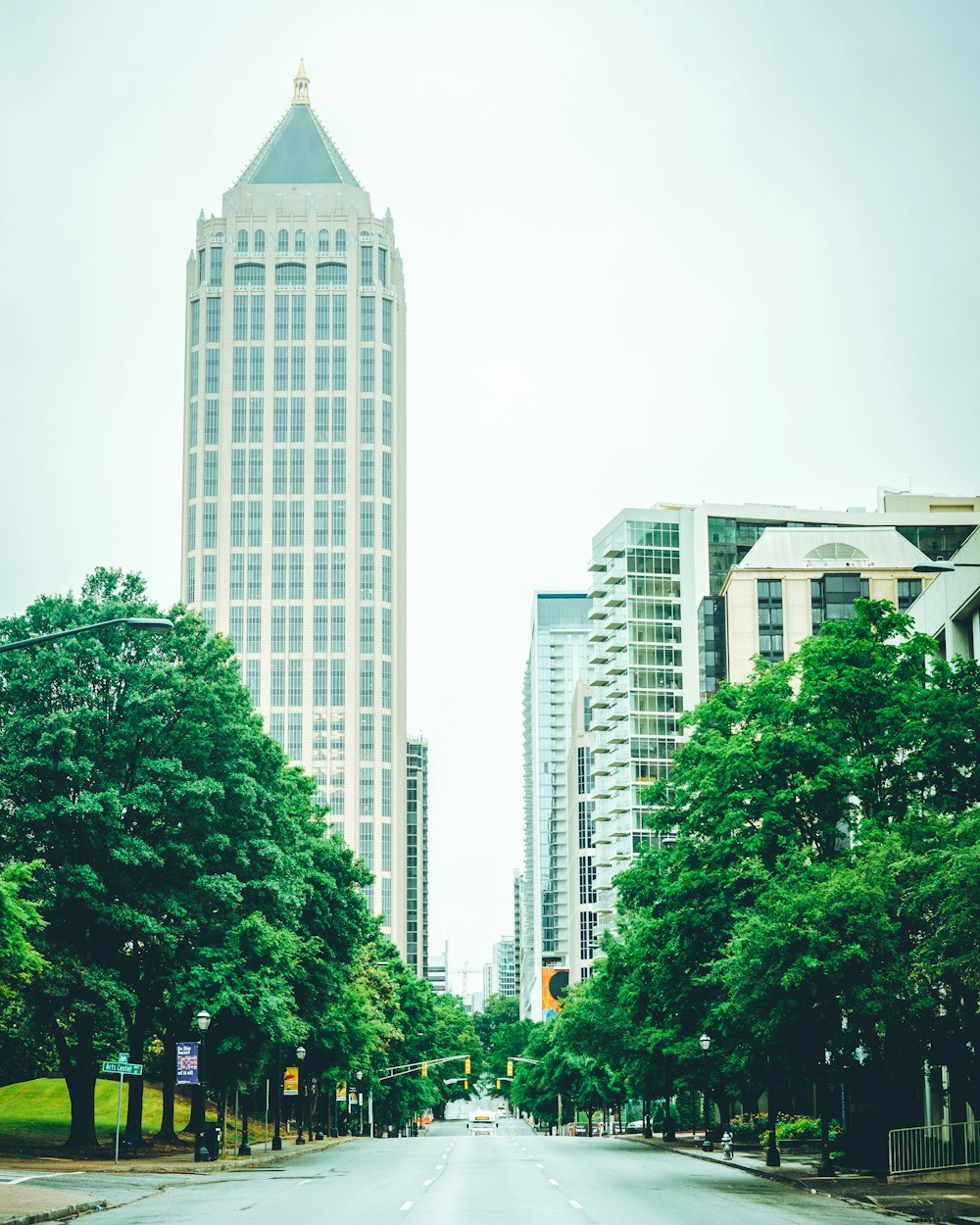 road between buildings