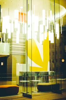 turned-on chandelier