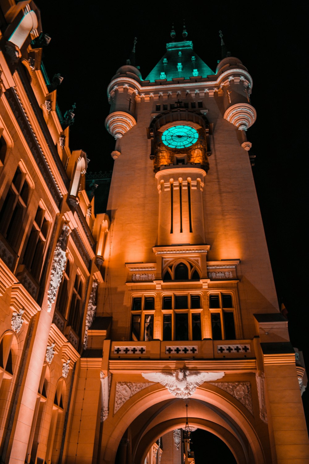 brown tower clock