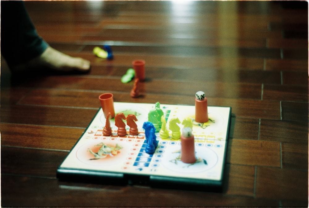board game on parquet floor